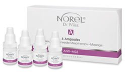 Norel - Anti-Age - Ampoules for ultrasound and no – needle mesotherapy (Zestaw 4 ampułek do sonoforezy i mezoterapii bezigłowej ) 4x12ml PA 099 5902194141116 
