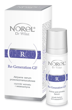 Norel HOME - (ZUŻYĆ DO 31/01/23) Re-Generation GF - Active Anti-Wrinkle Serum Growth Factors And Astaxanthin (Aktywne serum p/zmarszczkowe czynniki wzrostu) 30ml 5902194142793 DA 224